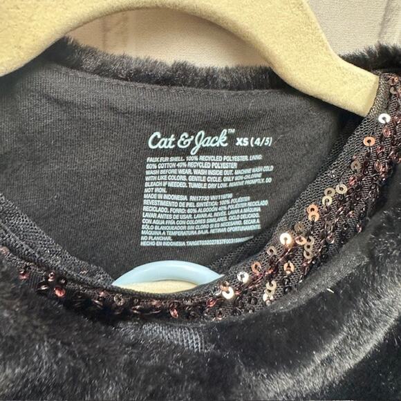 Cat & Jack Girls 3 Piece Outfit Sequin Black Gold Size XS (4-5 Years) NWT - Picture 7 of 9